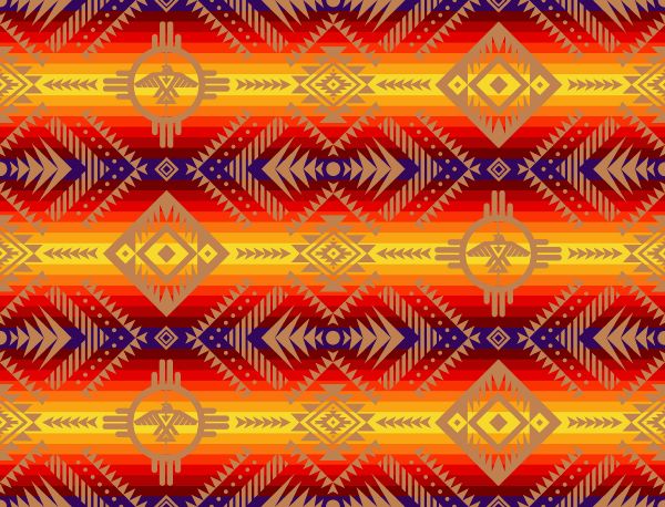 Magenta, blue, teal, aqua, yellow, orange Aztec tribal pattern craft v