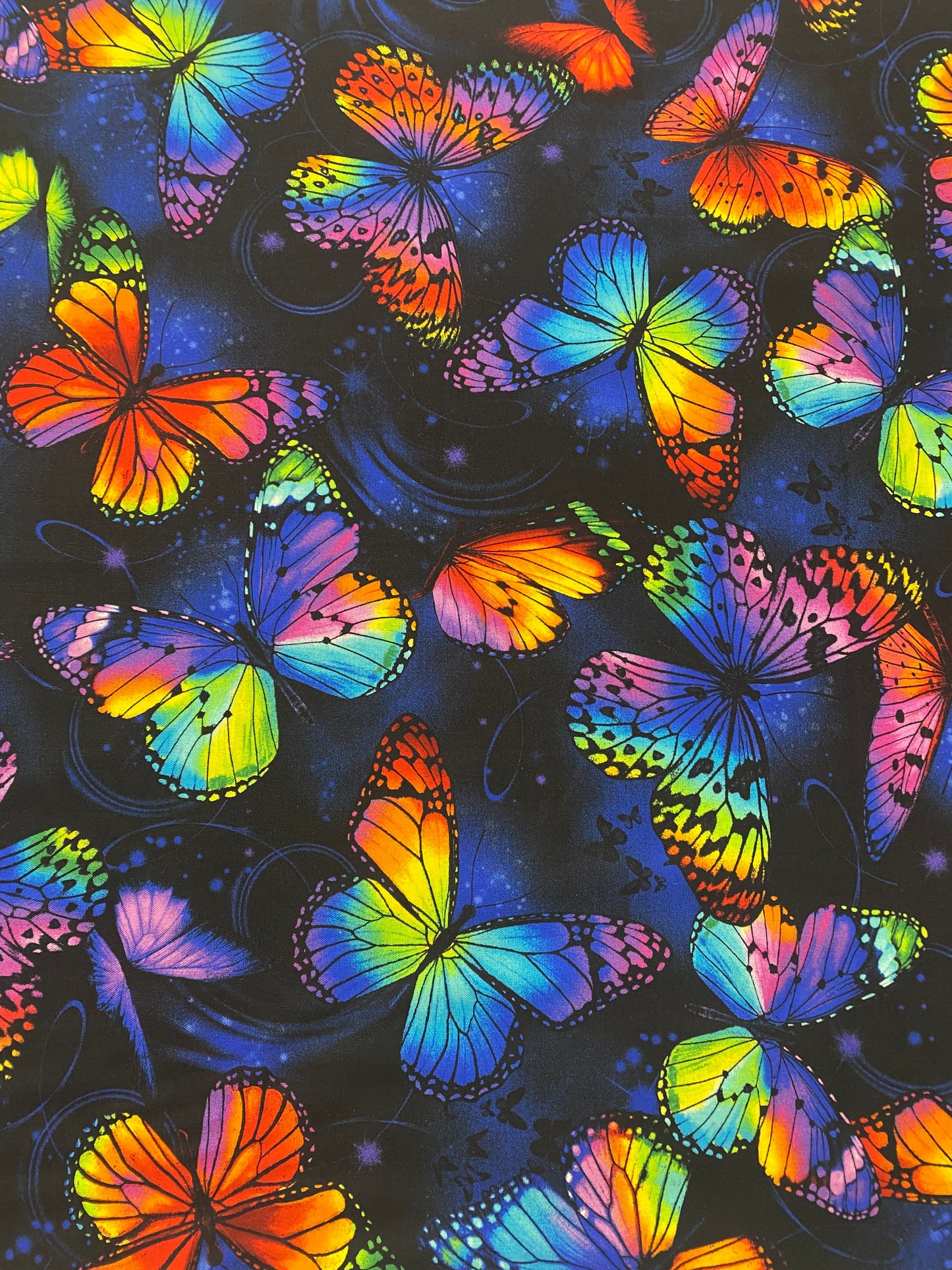 Multi Bright Butterflies Flying