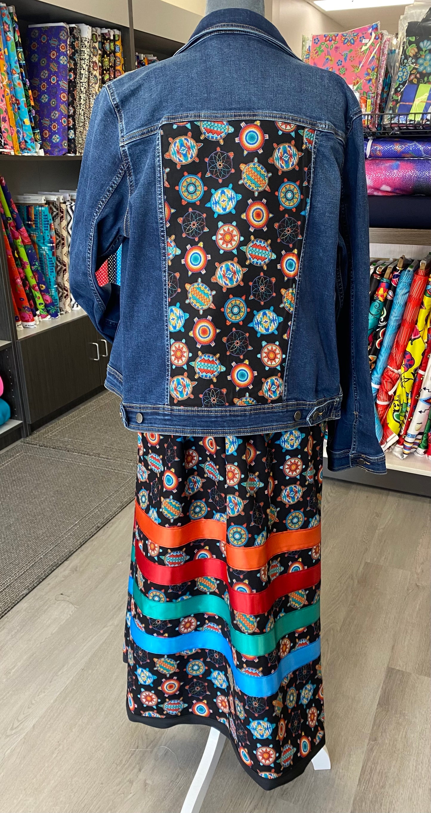 Jean Jacket & Ribbon Skirt Set 4