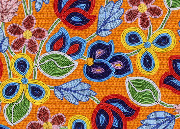 Beaded Floral 2 Orange