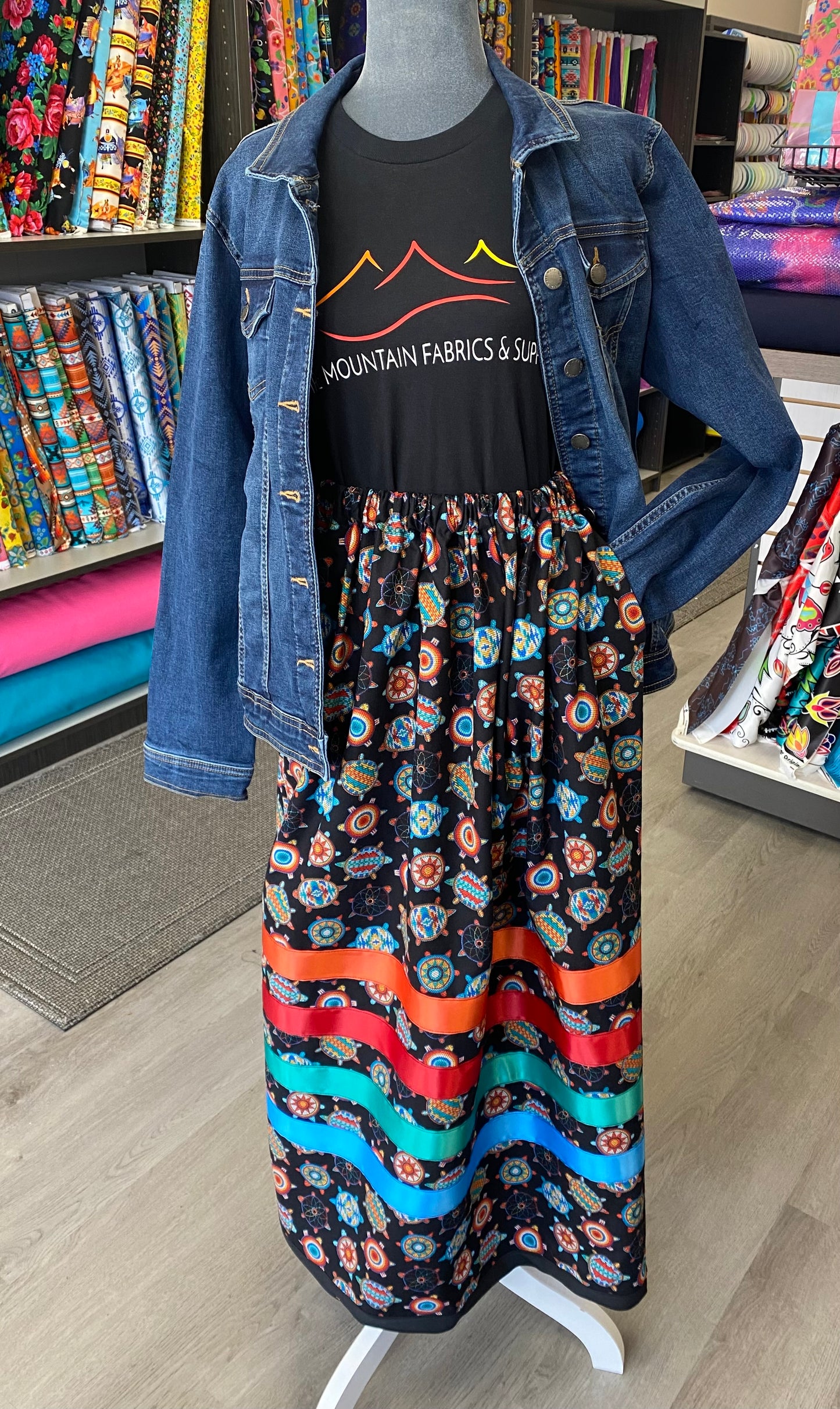 Jean Jacket & Ribbon Skirt Set 4