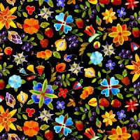 Woodland Delight Large Floral Black