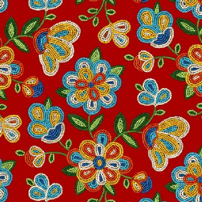Tucson Beaded Floral Red