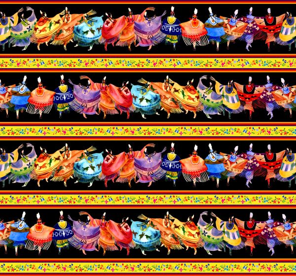 Shawl Dancers Border Stripe Black