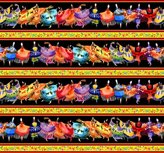 Shawl Dancers Border Stripe Black