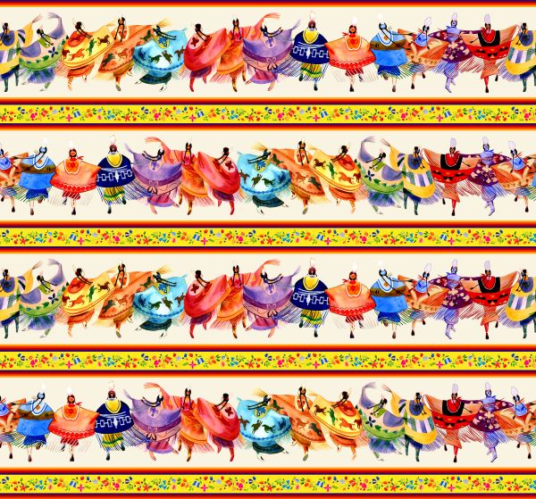 Shawl Dancers Border Stripe Cream