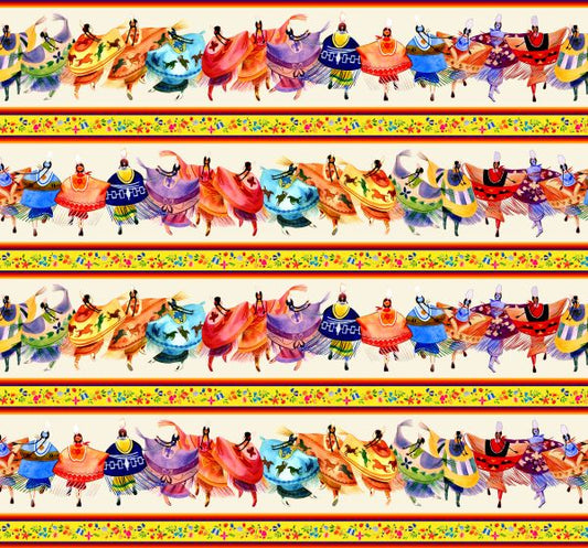 Shawl Dancers Border Stripe Cream