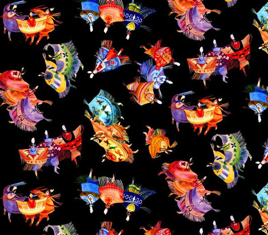Shawl Dancers Tossed Black
