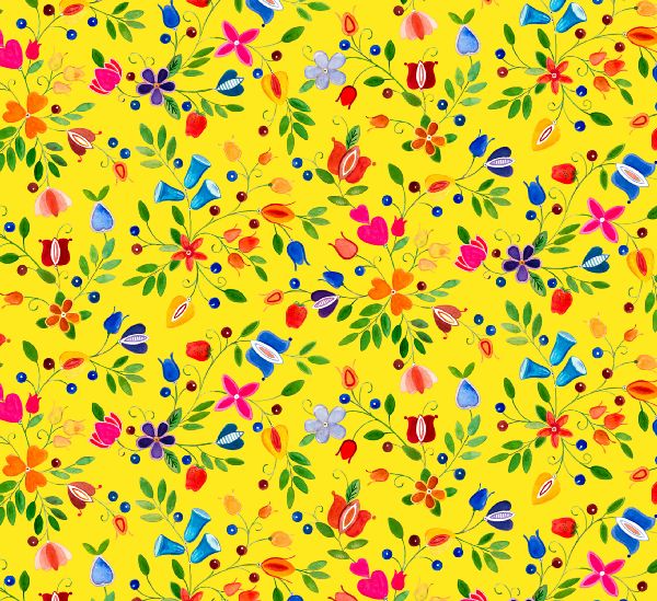 Shawl Dancers Floral Yellow