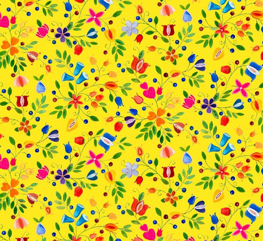 Shawl Dancers Floral Yellow