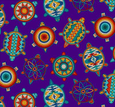 Beaded Turtles Purple