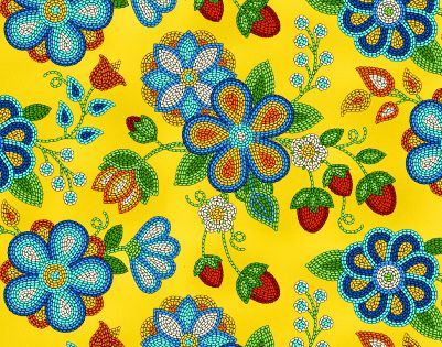 Beaded Floral Strawberry Gold