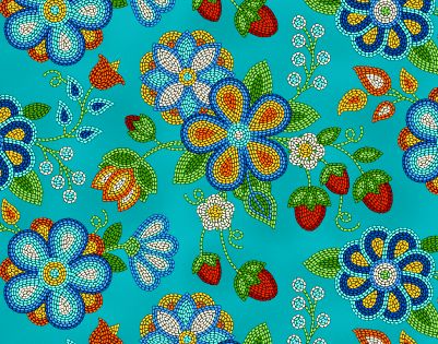 Beaded Floral Strawberry Turquoise
