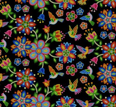 Beaded Hummingbird Black