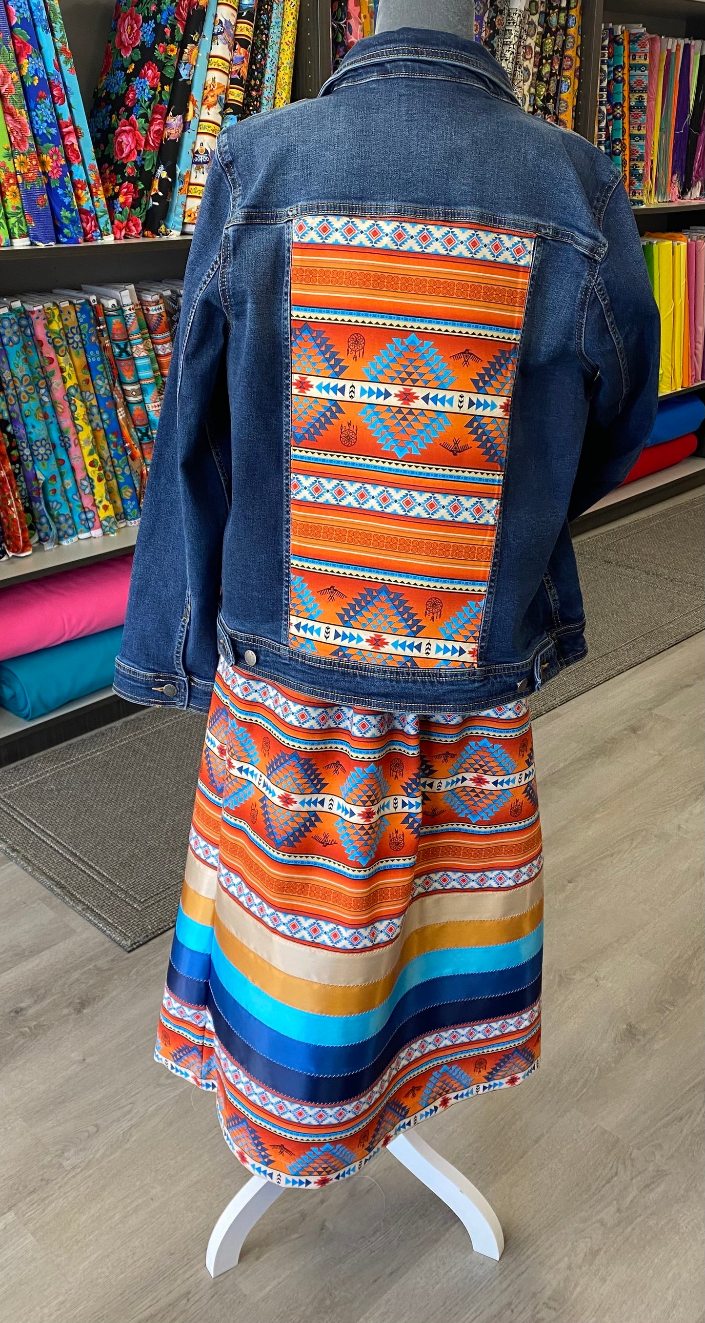 Jean Jacket & Ribbon Skirt Set 5