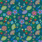 Grandma's Garden Deep Turquoise