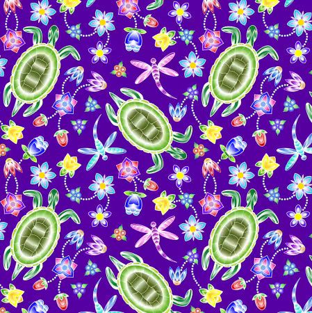 A Warrior's Love Turtles & Dragonflies Purple
