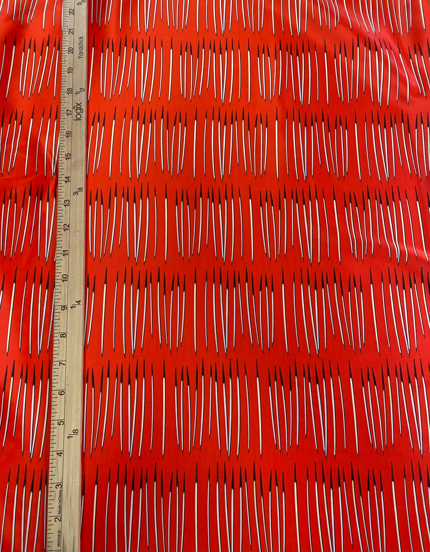 Quills Dancing Red Satin