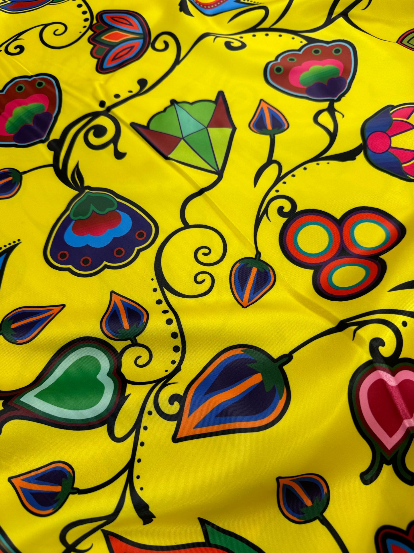 Indigenous Paisley Yellow Satin