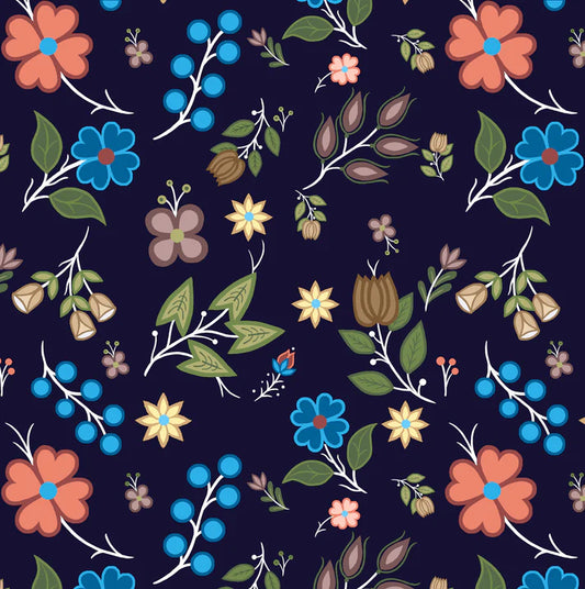 SG6 Native Floral Midnight Navy