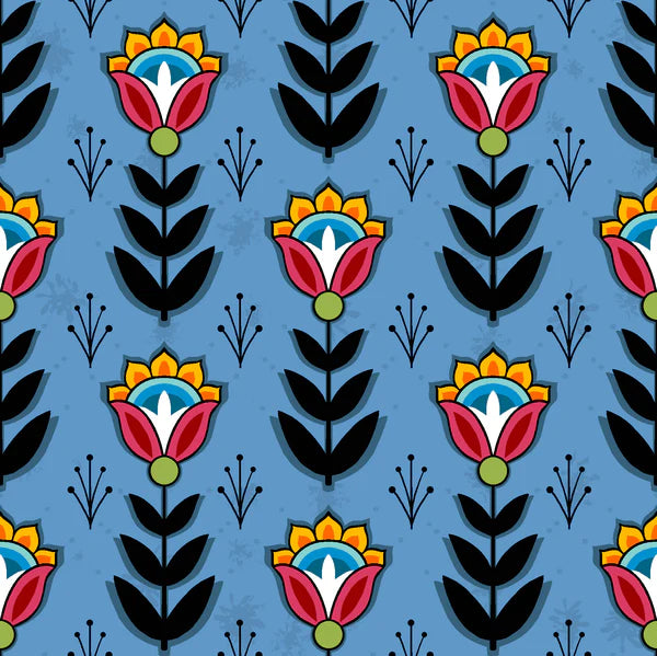 Native Floral SG8 Blue