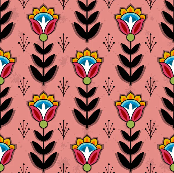 Native Floral SG8 Coral Pink