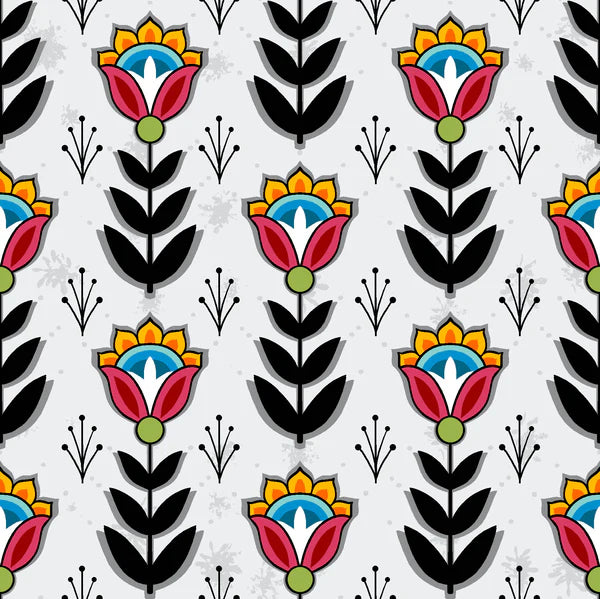 Native Floral SG8 Silvery White