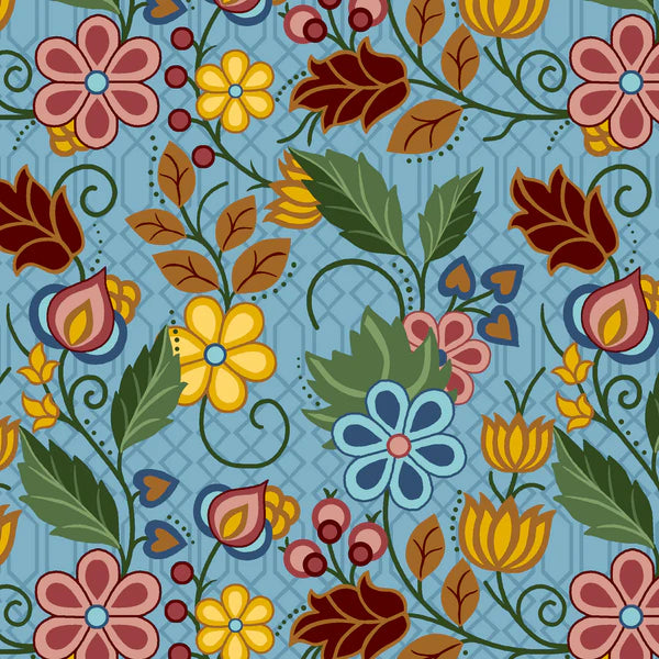 SGS4 Floral Satin Blue