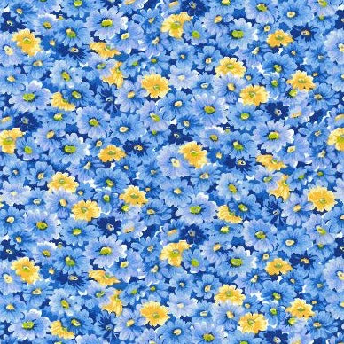 Packed Blue Floral